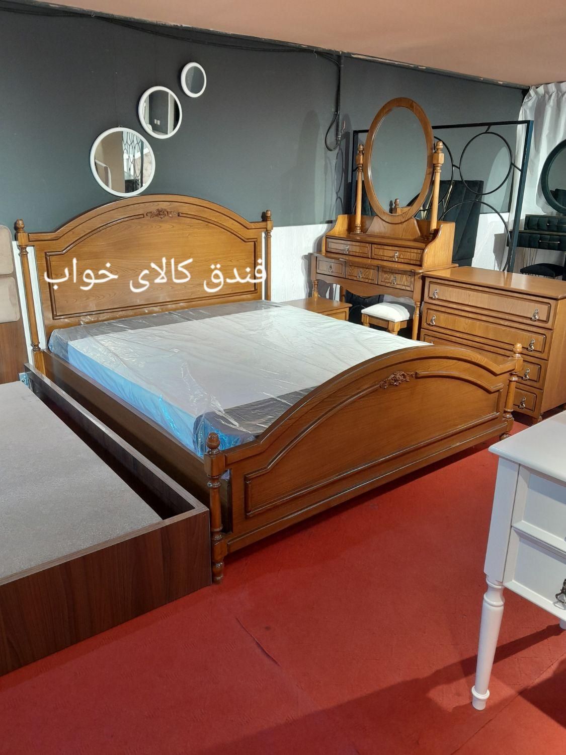 سرویس خواب سلین روکشی با تخت دونفره و دراور|تخت و سرویس خواب|مشهد, فرهنگ|دیوار