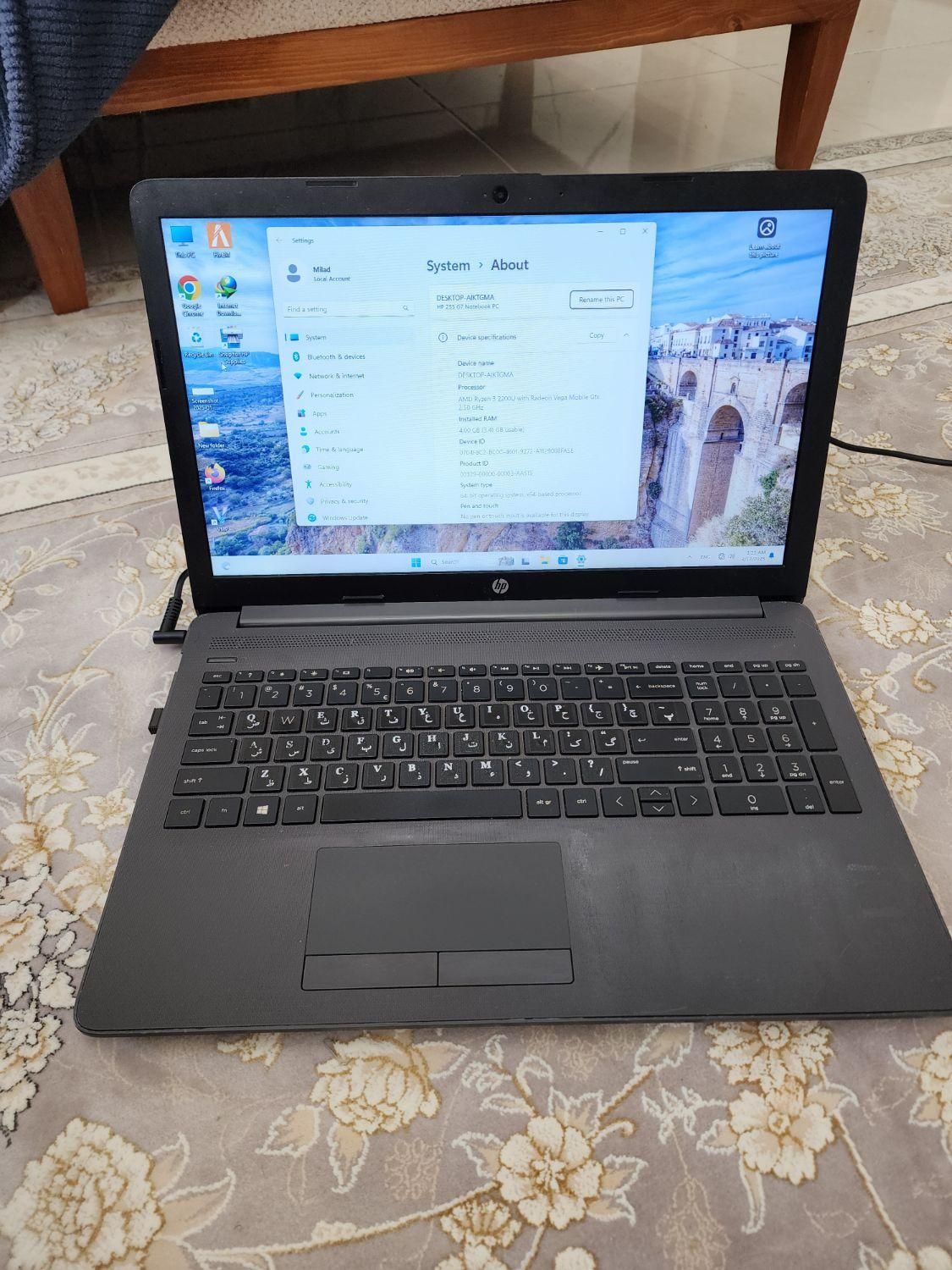 لبتاپ hp رایزن ۳|رایانه همراه|تهران, نعمت‌آباد|دیوار