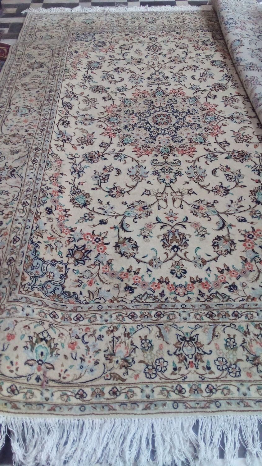 قالی ۶ متری کرم جفت سالم ارکان|فرش|کرج, برغان|دیوار