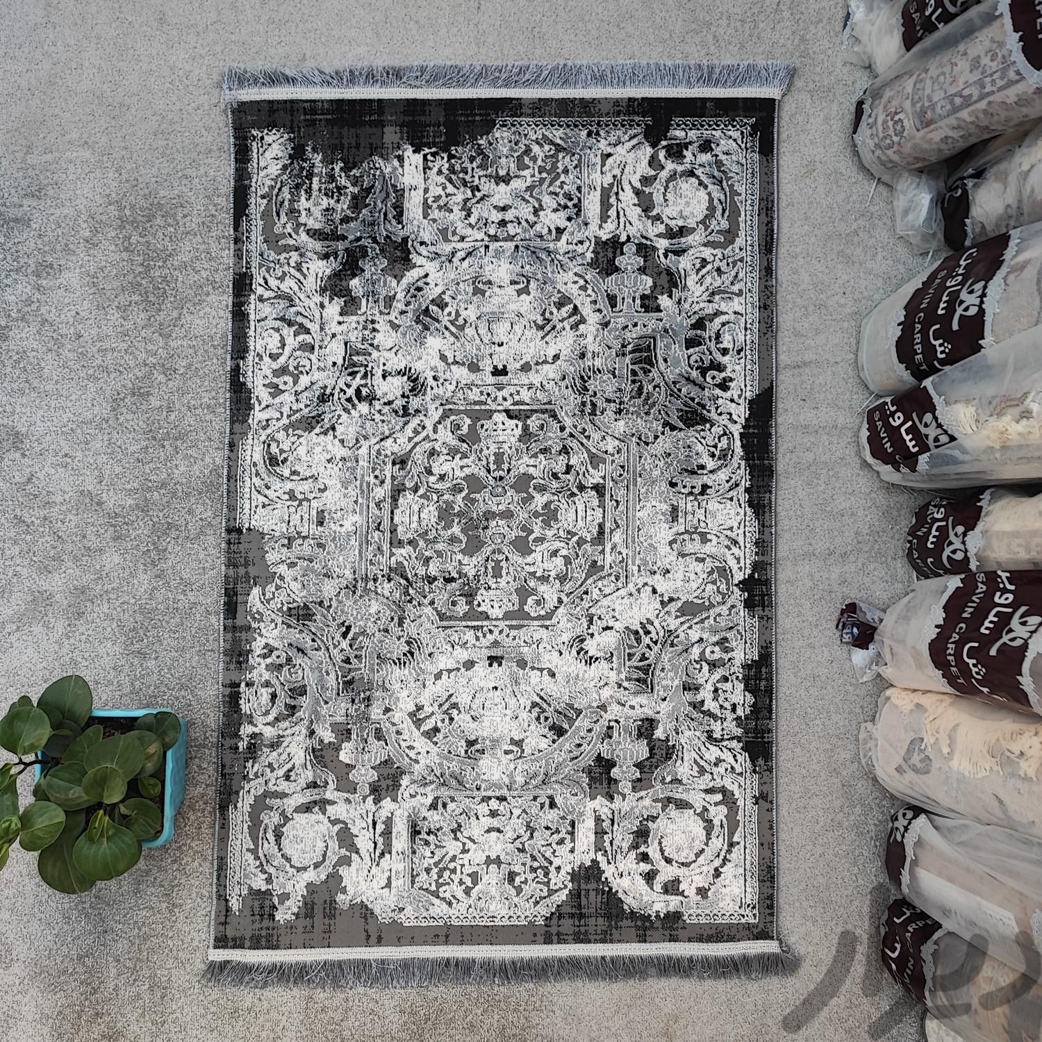 فرش طرح فرانسوی مدرن وینتیج نئوکلاسیک طوسی مشکی|فرش|تهران, سیروس|دیوار