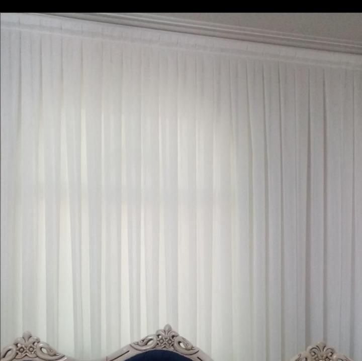 پرده حریر ساده استفاده نشده|پرده، رانر، رومیزی|مشهد, آزادشهر|دیوار