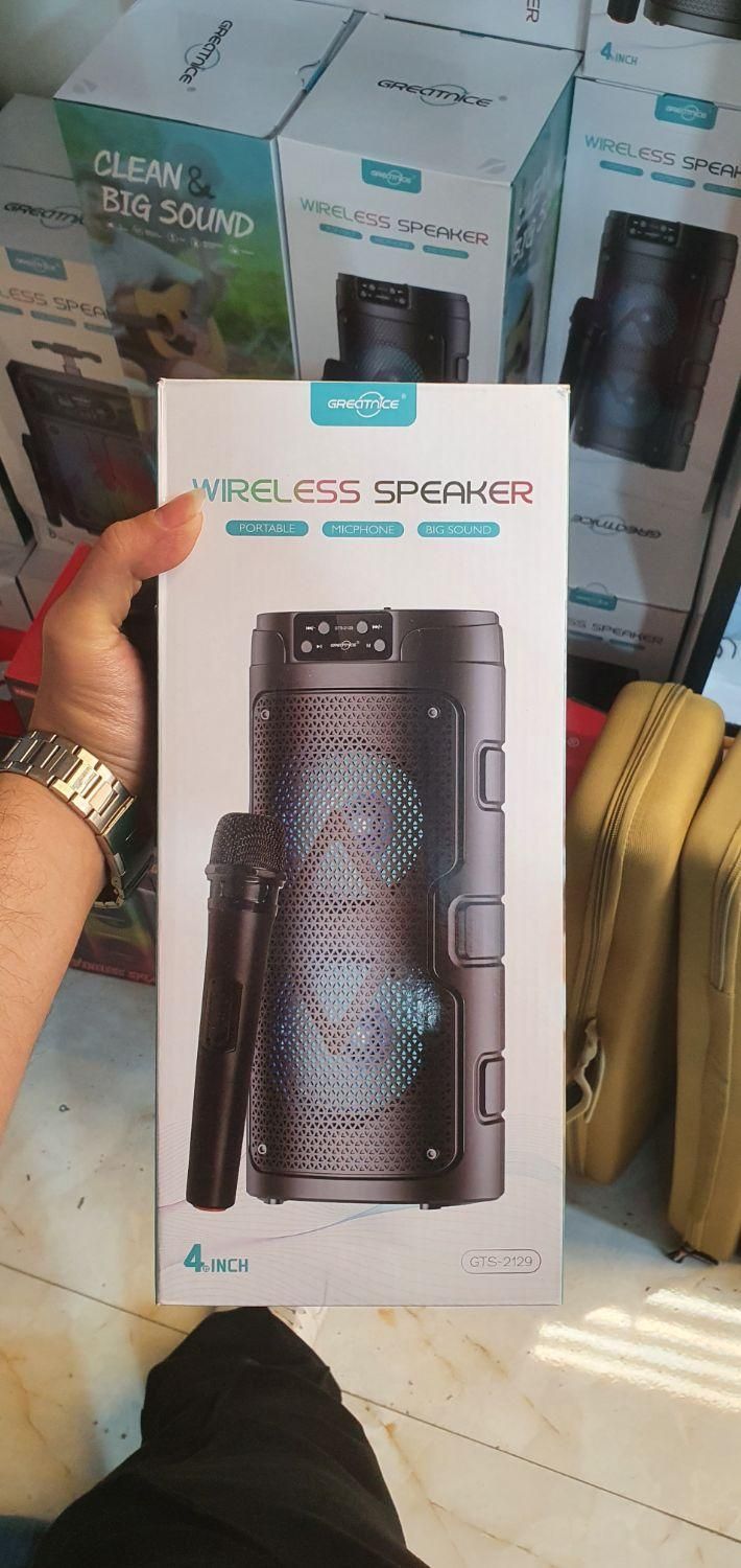 اسپیکر دوباندرقص نور دار دارای میکروفون بیسیم|پخشکننده همراه|گرگان, |دیوار