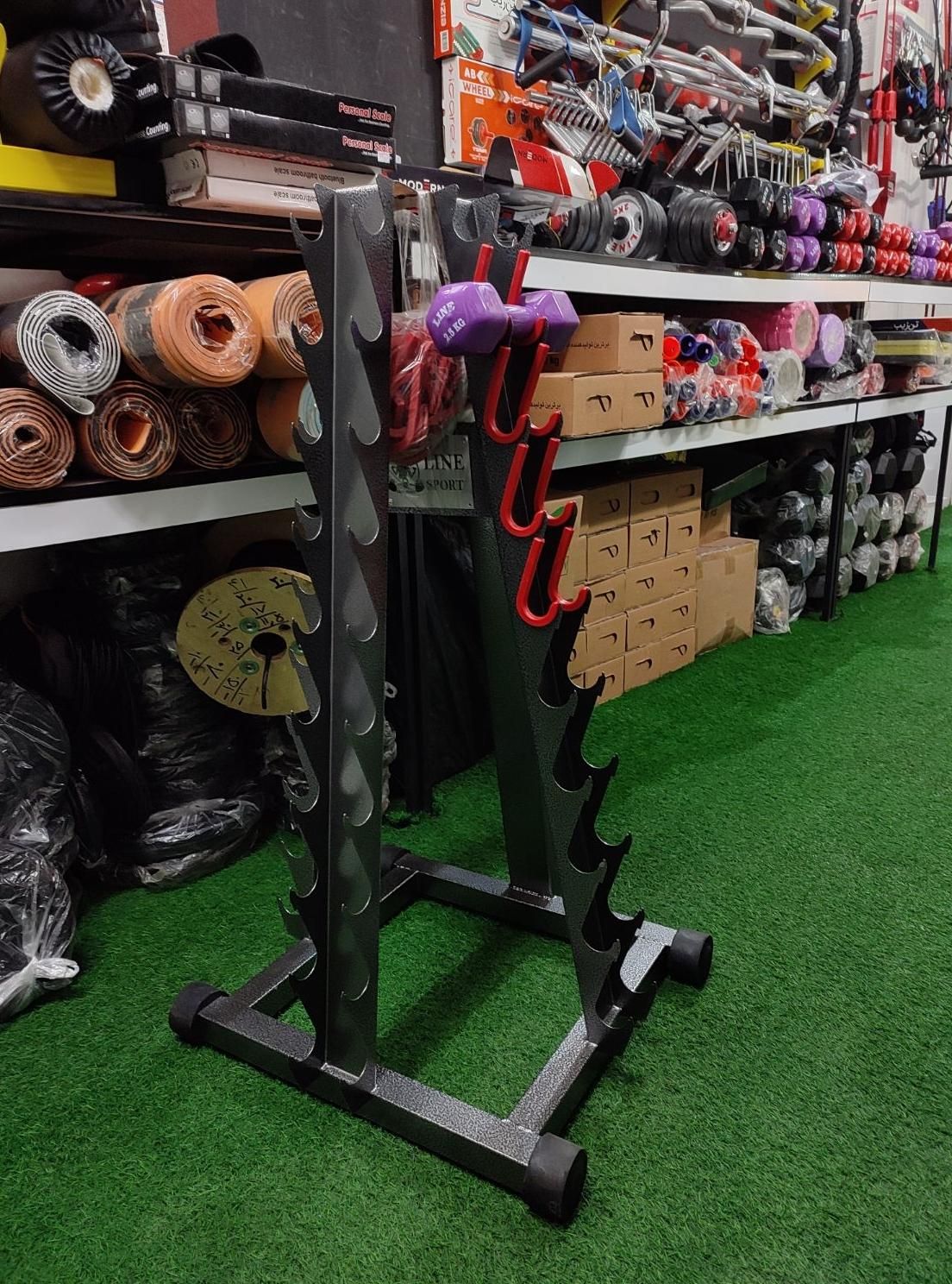 رک دمبل مقر دمبل چهارطرفه دمبل رنگی|تجهیزات ورزشی|قم, هفت تیر|دیوار
