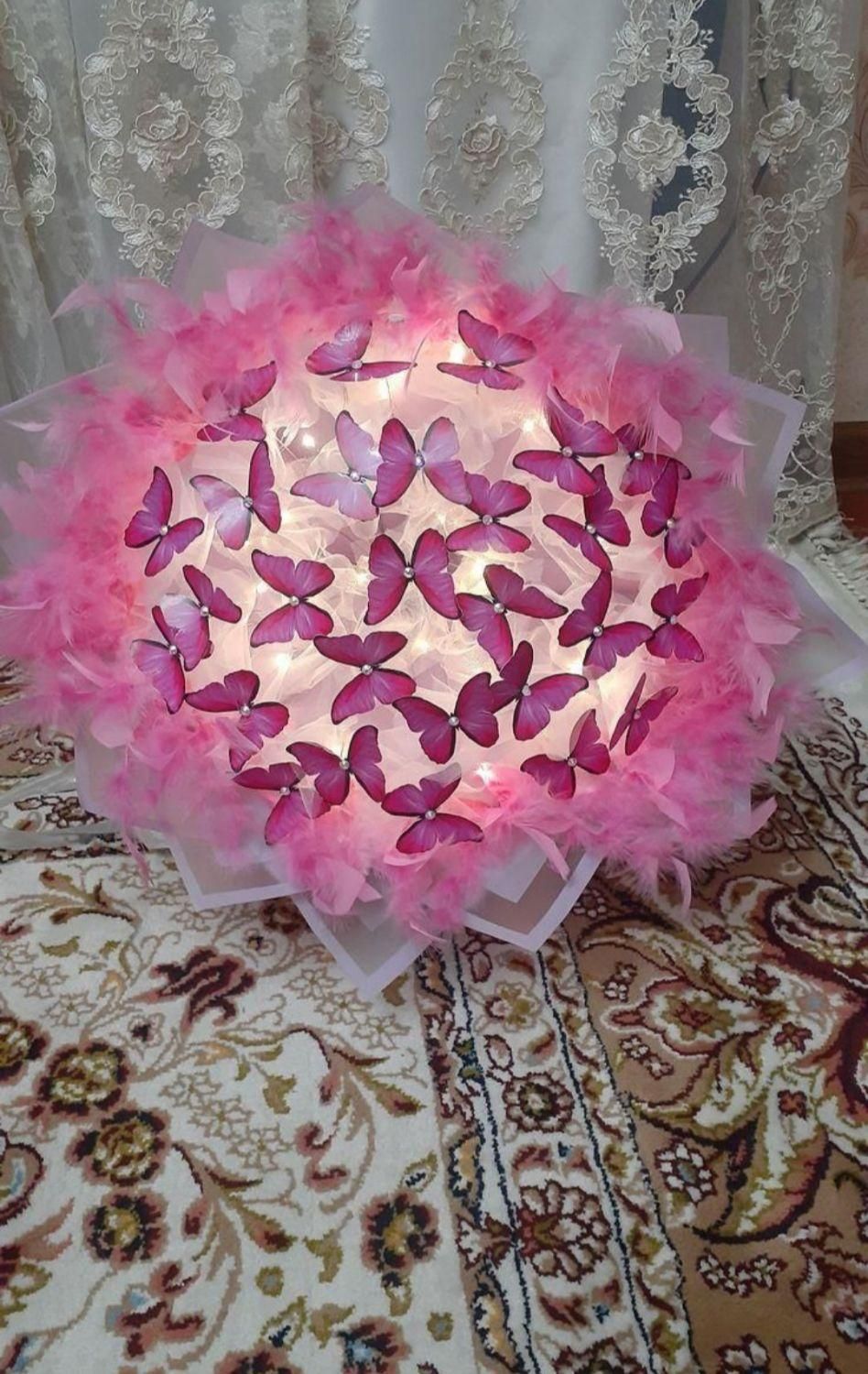 گل روبانی و پروانه ای|گل مصنوعی|اردبیل, |دیوار