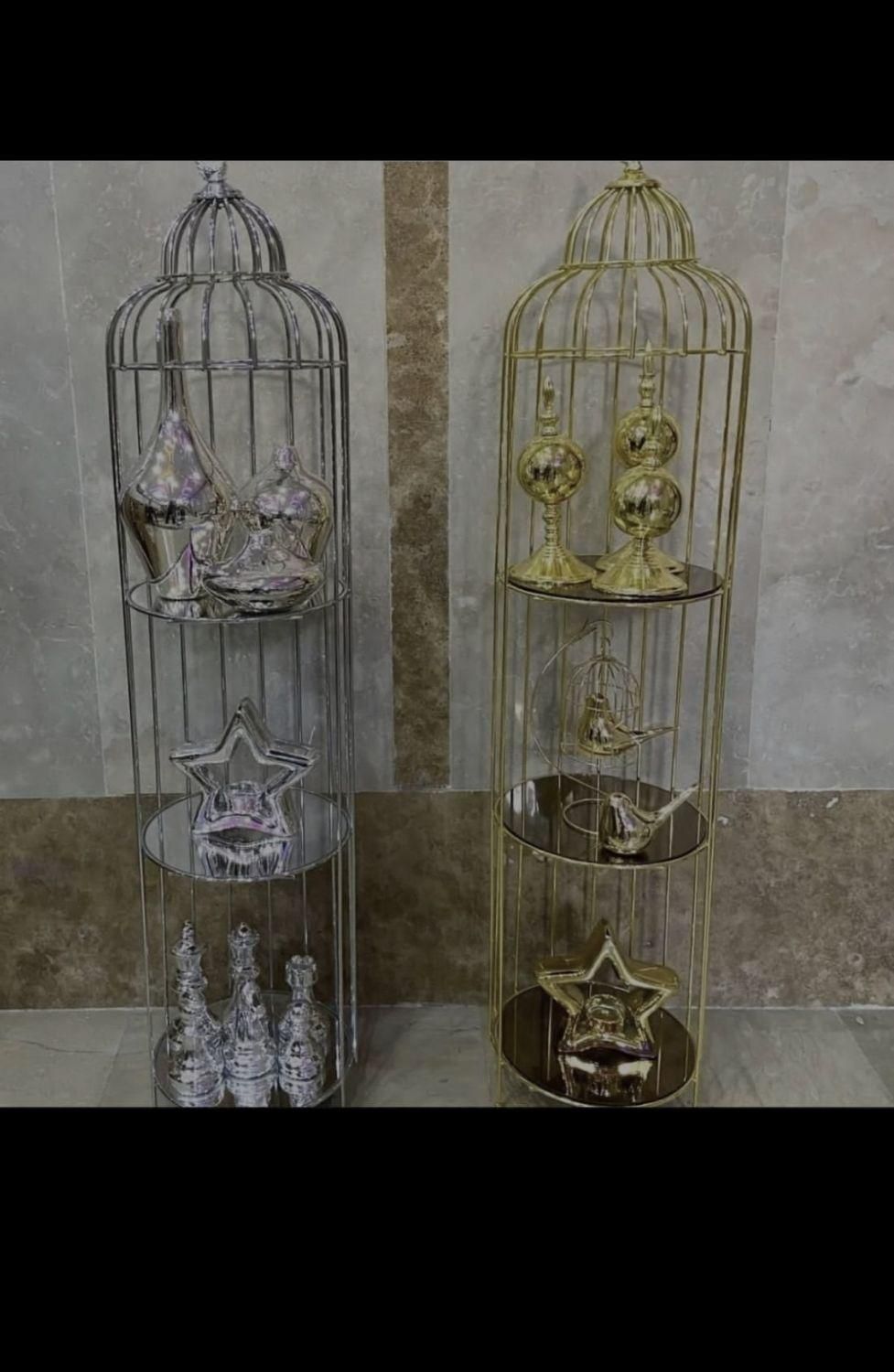 استند پایه فلزی دکوری تزیینی نیم قفس مدل کله گنبدی|صنایع دستی و سایر لوازم تزئینی|آفتاب, |دیوار