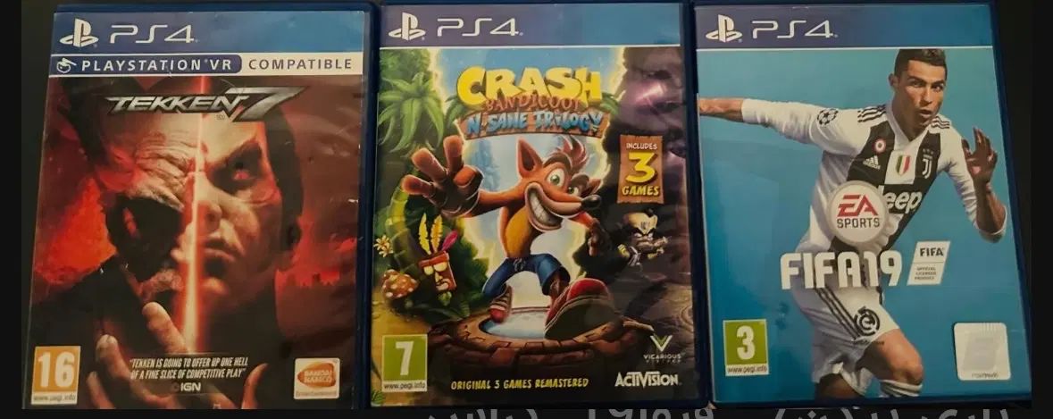 بازی ps4 . کراش. تیکن. فیفا۱۹|کنسول، بازی ویدئویی و آنلاین|تهران, شکوفه|دیوار
