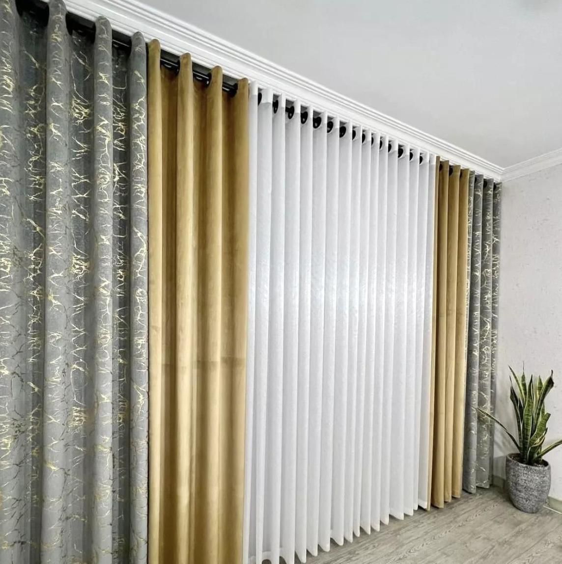 پرده مخمل طلاکوب پانچی حریر شاین پانچ|پرده، رانر، رومیزی|تبریز, |دیوار