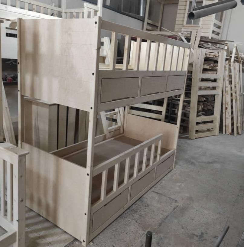 تخت دو طبقه نوجوان آماده تحویل|تخت و سرویس خواب|خاوران, |دیوار