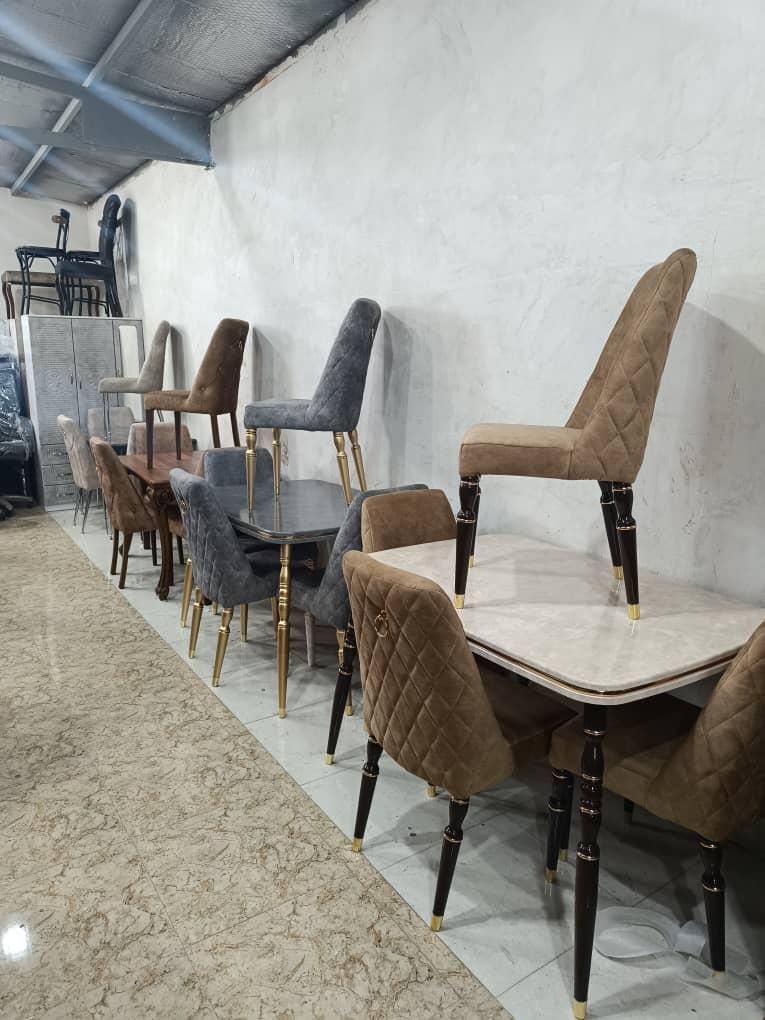 نهارخوری شرکتی پایه فلزی مدل خراطی|میز و صندلی غذاخوری|کاشان, |دیوار