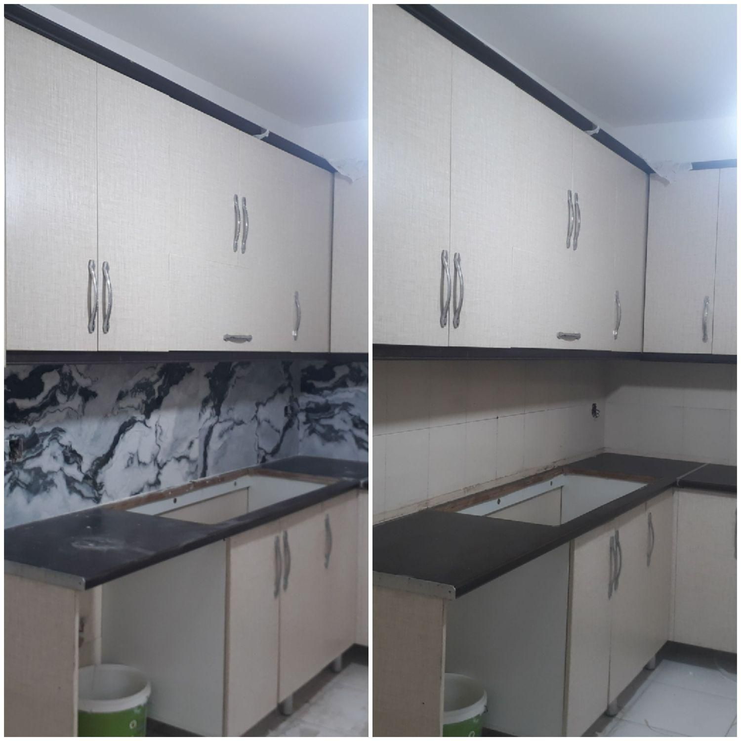 کاشی کار کاشیکاری بین کابینت کف وبدنه|خدمات پیشه و مهارت|قم, زنبیل آباد|دیوار