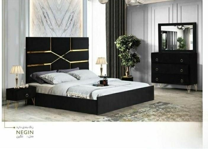 تخت خواب دو نفره مدل زرین با رنگ دلخاه|تخت و سرویس خواب|تبریز, |دیوار