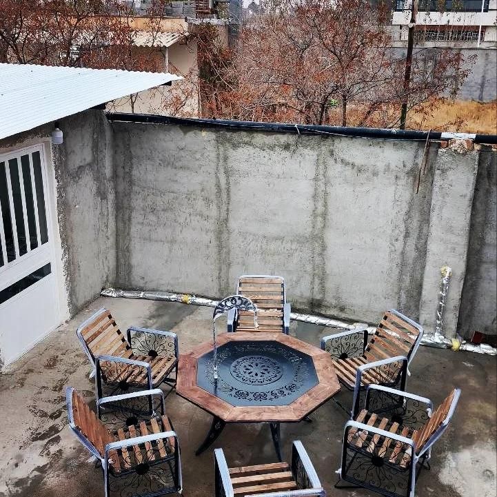 میز و صندلی باغی. مبلمان ویلایی. مدل آتشدان ۶ضلعی|میز و صندلی غذاخوری|خمینی‌شهر, |دیوار
