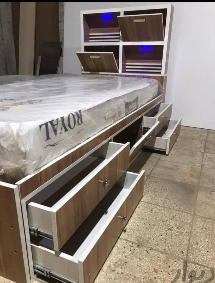 تخت خواب یک نفره (باکس دار) بغل کشو ۹۰ـ ۱۲۰|تخت و سرویس خواب|تهران, نعمت‌آباد|دیوار