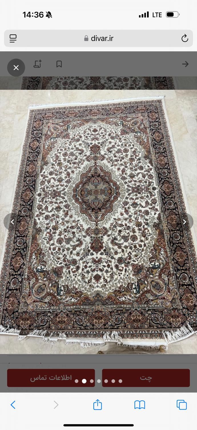 یک تخته فرش ۶ متری ماشینی دستباف گونه (در حد نو)|فرش|تهران, سلسبیل جنوبی|دیوار
