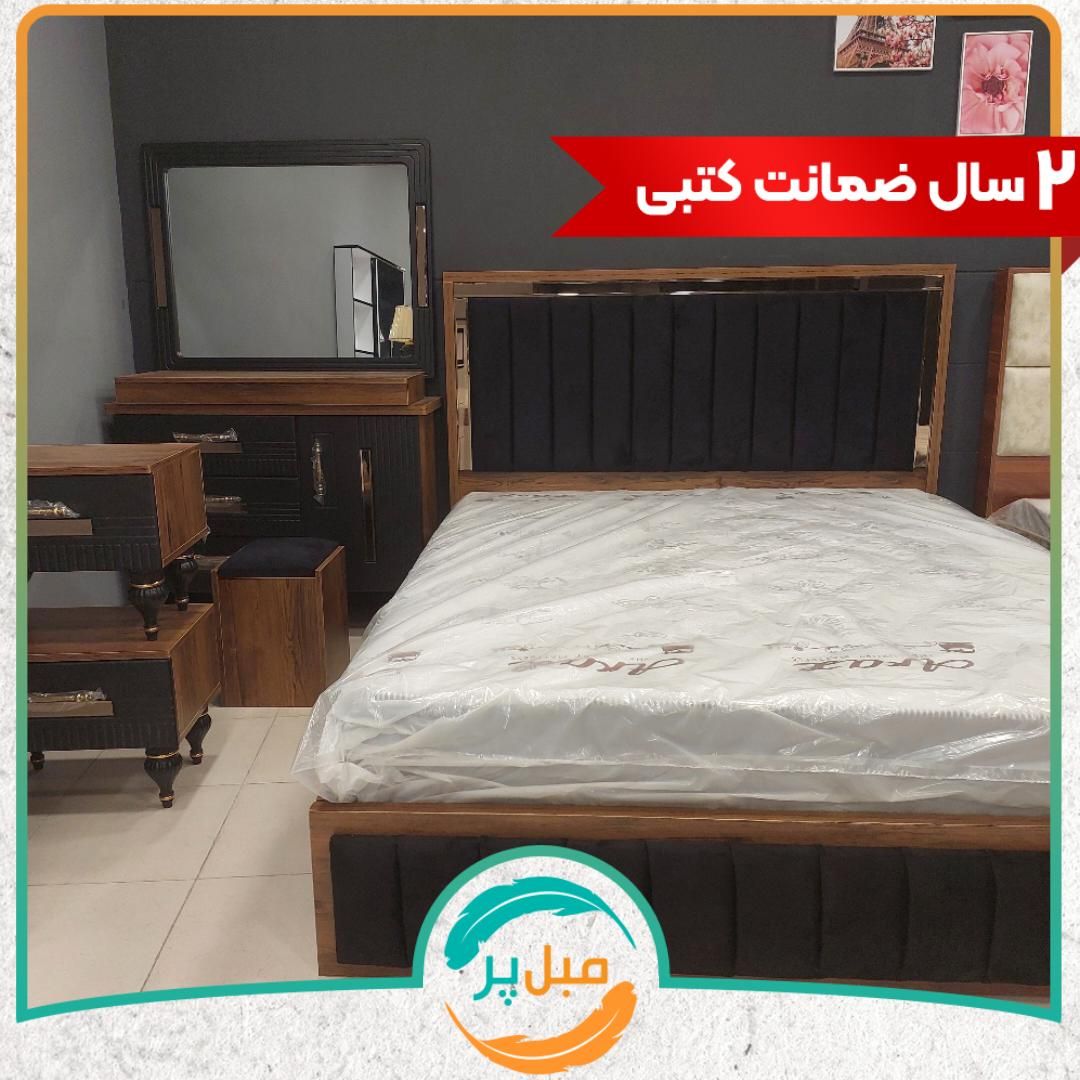 سرویس خواب مدل راشل ،میز آرایش و پاتختی،مبلمان پَر|تخت و سرویس خواب|کرمان, |دیوار