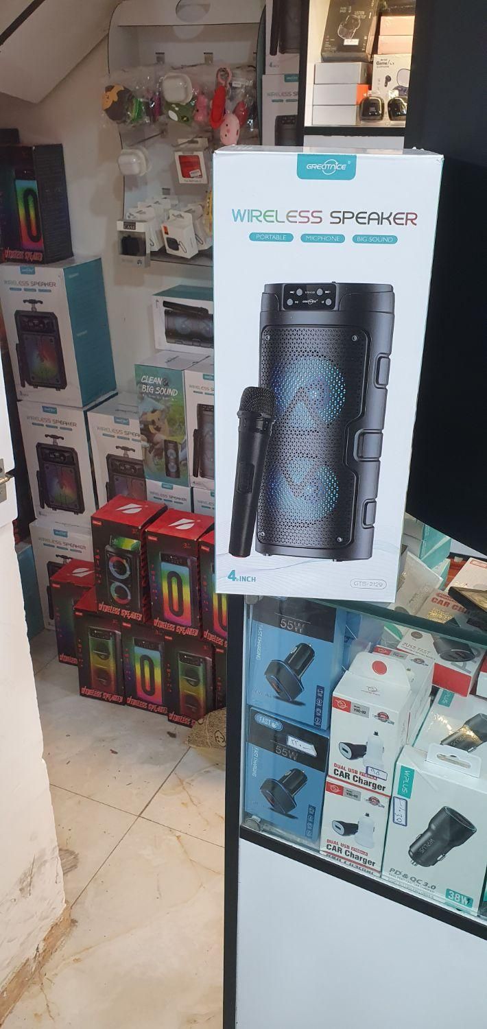 اسپیکر دوباندرقص نور دار دارای میکروفون بیسیم|پخشکننده همراه|گرگان, |دیوار