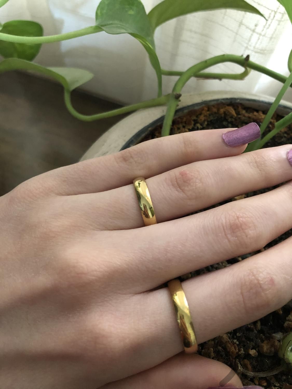 انگشتر حلقه رینگ ساده طلایی نقره ای استیل|بدلیجات|قم, صفاشهر|دیوار