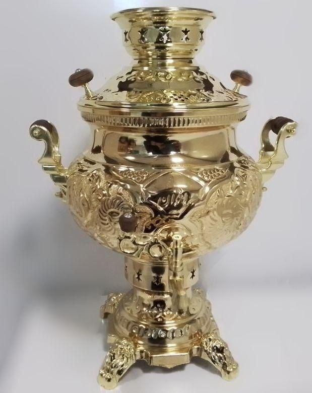 برنجی سماور طلایی گازی قصرسوگا|سماور، چای‌ساز، قهوه‌ساز|مشهد, هنرور|دیوار