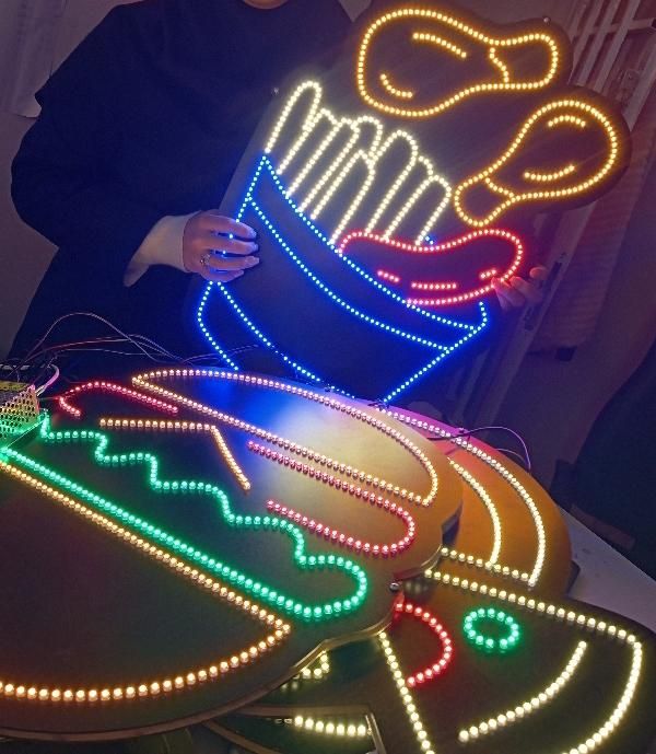 تابلو ال ای دی شکل سوخاری همبرگر و...|فروشگاه و مغازه|اصفهان, عباس‌آباد|دیوار