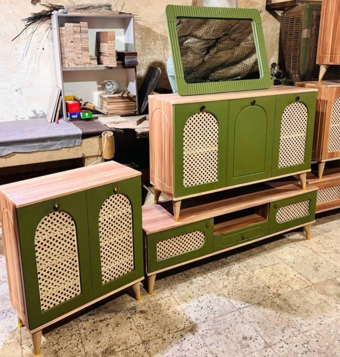 کنسول با میز تلویزیون مدل حصیری|بوفه، ویترین، کنسول|اردبیل, |دیوار