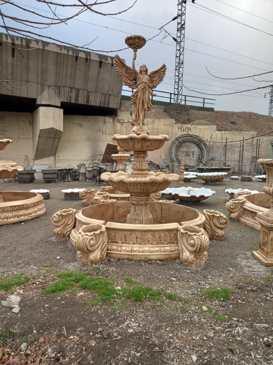 آبنما پاشوردار فرشتگان بتنی فایبرگلاس مجلل شیک|مصالح و تجهیزات ساختمان|یزد, |دیوار