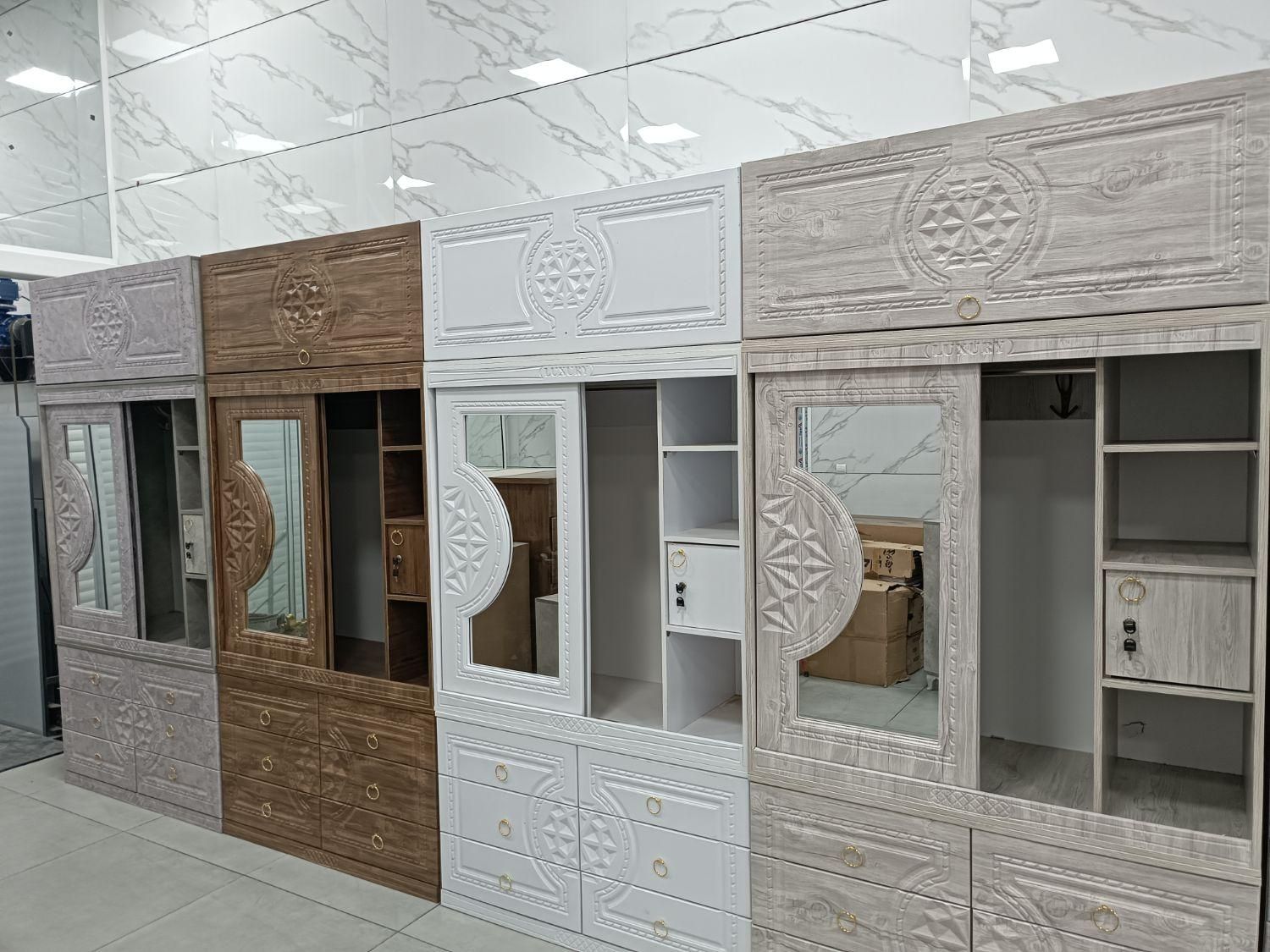 مجموعه کمد سه تکه ریلی وکیوم|جاکفشی، کمد، دراور|یزد, |دیوار