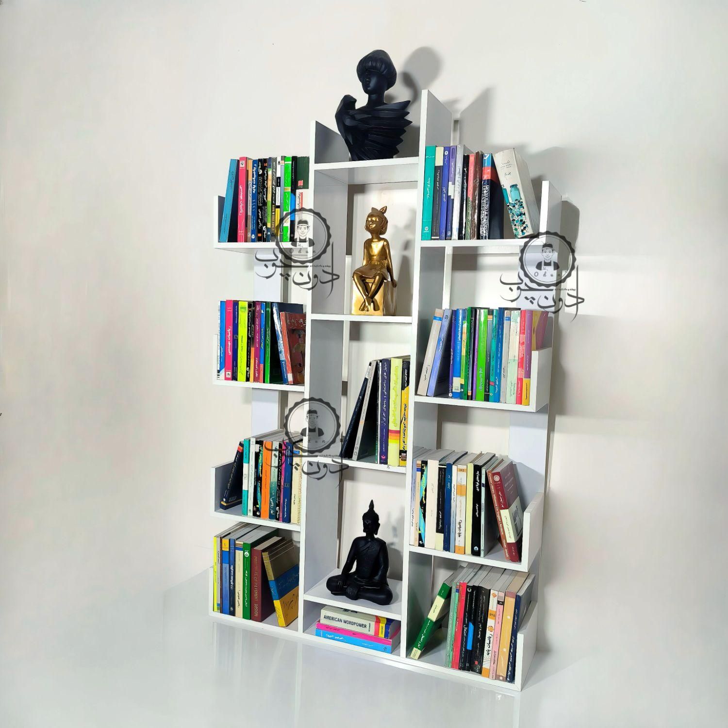 بوفه و کتابخانه مدل کاکتوس ۲ سفید|کتابخانه، شلف، قفسههای دیواری|تبریز, |دیوار