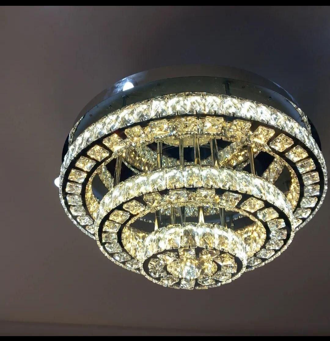 لوستر الماس.کهکشانی سقفی سه طرف کریستال.AC light|لوستر و چراغ آویز|تهران, سنگلج (شاپور)|دیوار