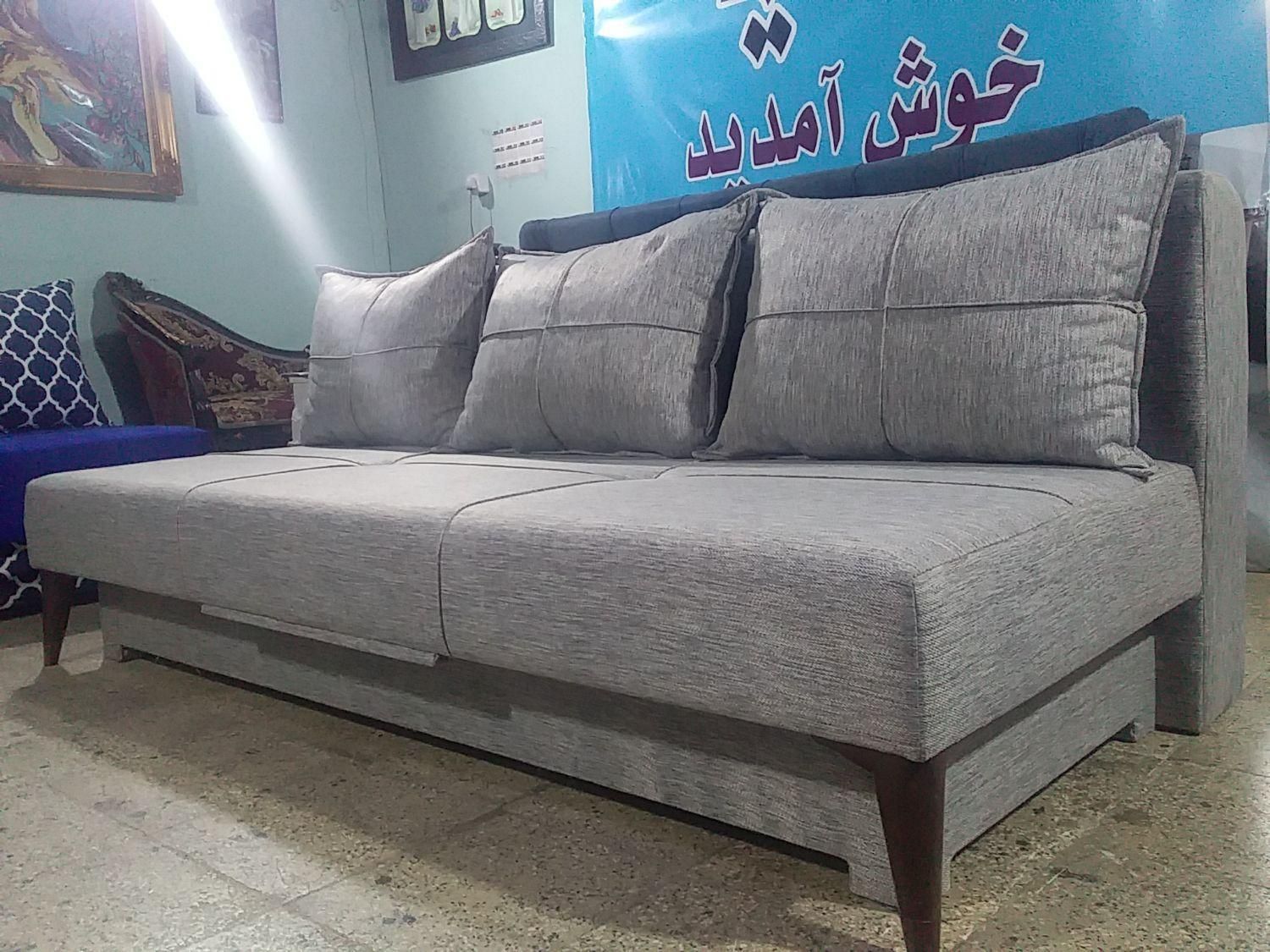 مبل تختخوابشو تخت خواب شو تختشو طوسی رنگ|مبلمان خانگی و میز عسلی|تهران, اتحاد|دیوار