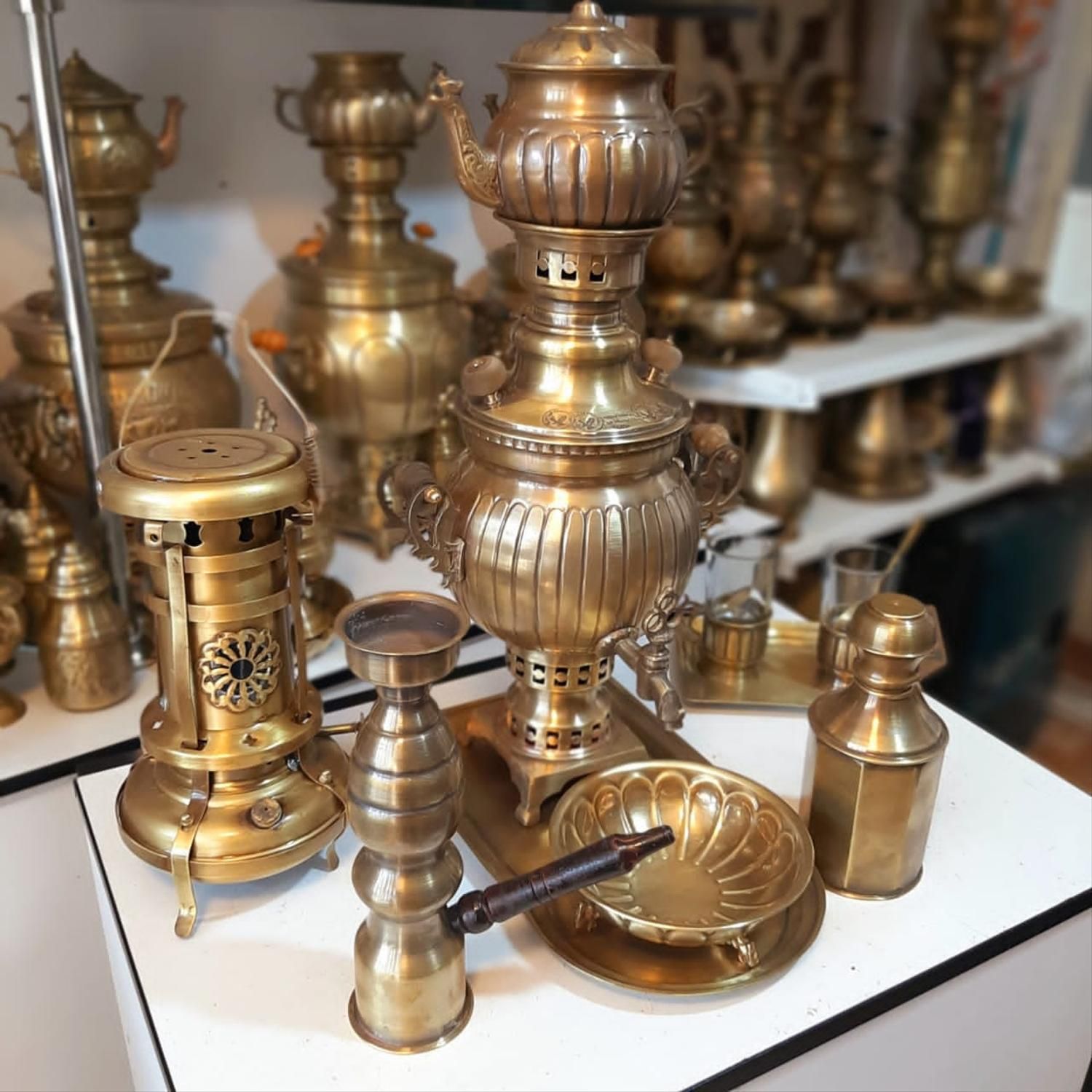 سماور زغالی شب برنجی ذغالی  گازی سماوری منقل|سماور، چای‌ساز، قهوه‌ساز|قزوین, |دیوار