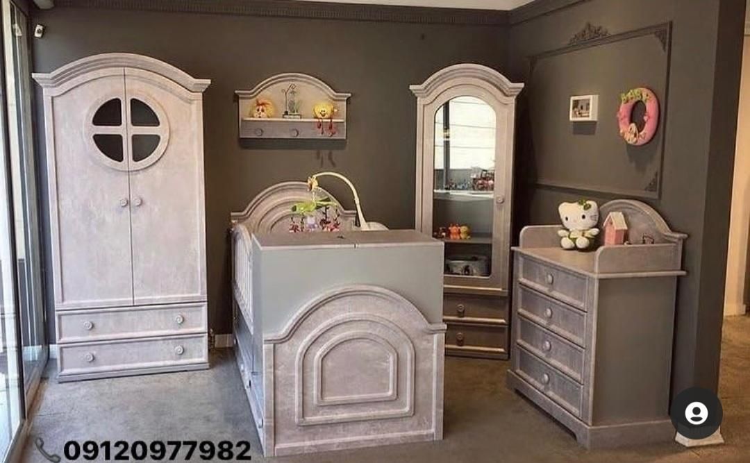 سرویس خواب نوزاد نوجوان مدل کرال، سیسمونی|تخت و سرویس خواب|رباط‌کریم, |دیوار