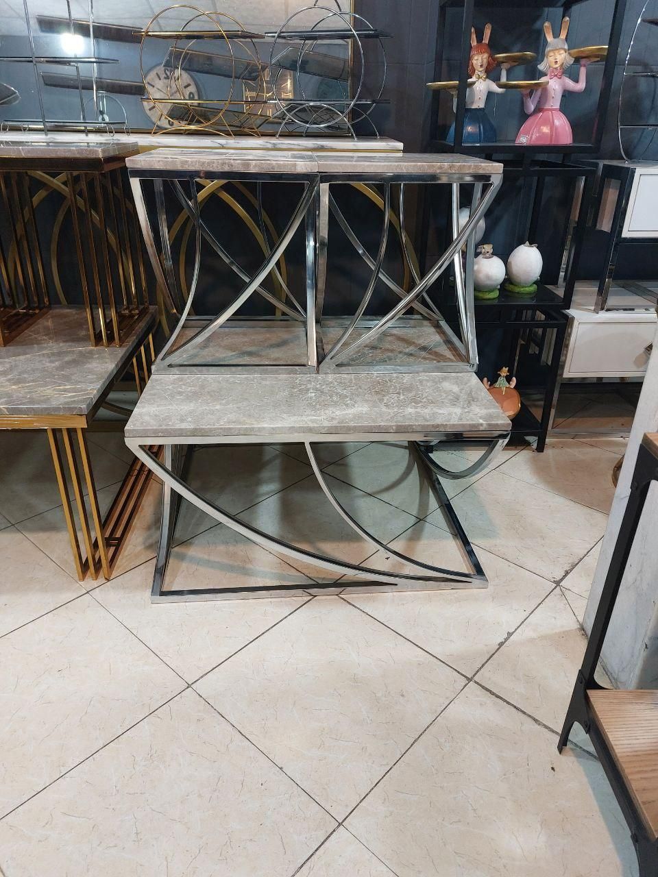 جلو مبلی میز جلومبلی استیل آبکاری دکوری سنگ|مبلمان خانگی و میز عسلی|مشهد, شهرک رازی (شهرک غرب)|دیوار