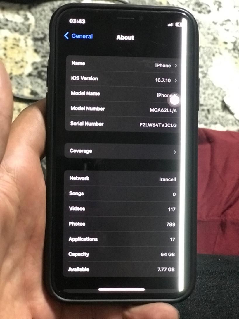 اپل iPhone X با حافظهٔ ۶۴ گیگابایت|موبایل|تهران, آذری|دیوار