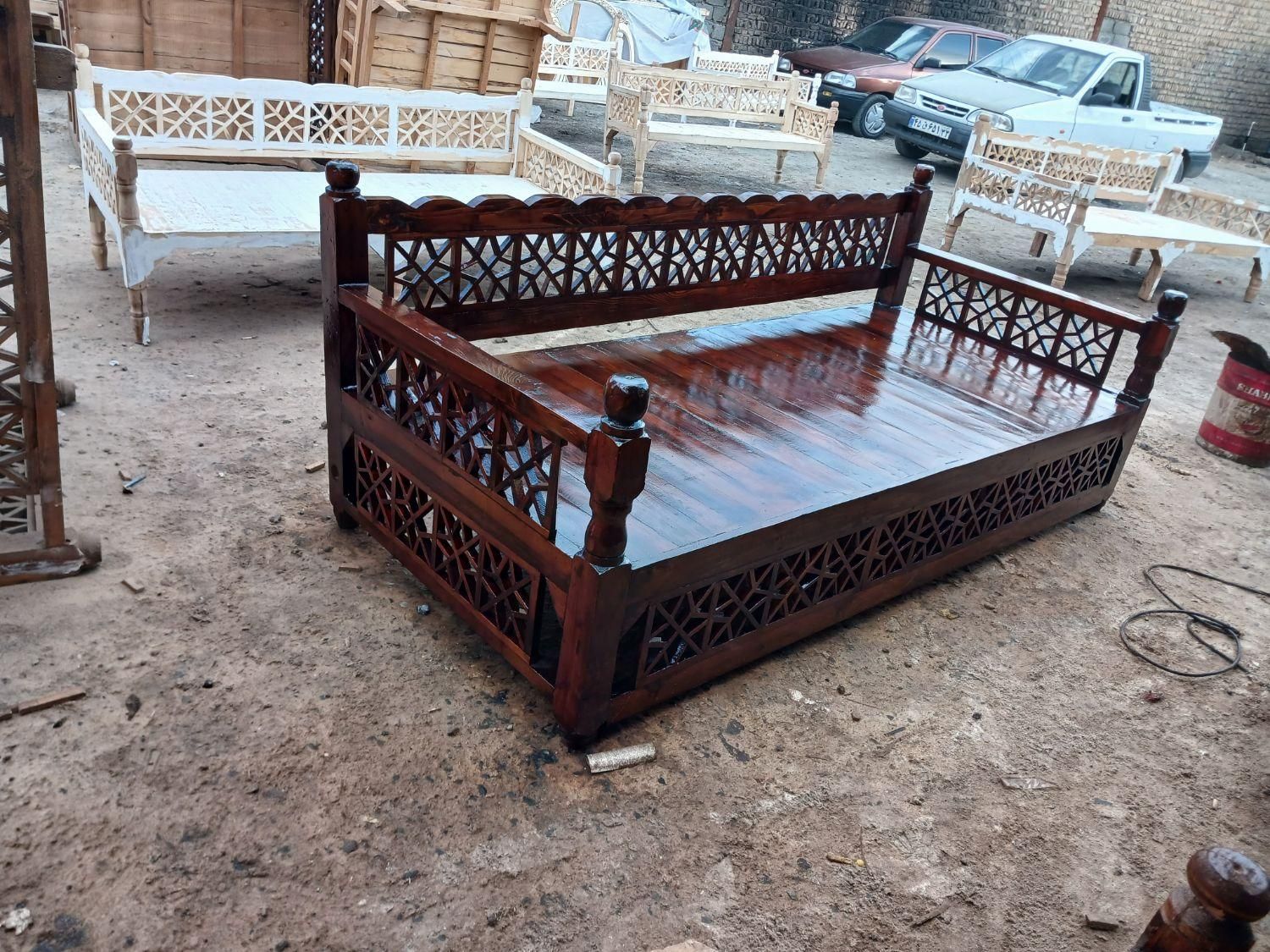 تخت سنتی ۲۰۰در ۱۰۰ چوب روس نو با ضمانت|صندلی و نیمکت|تهران, شهرک ابوذر|دیوار