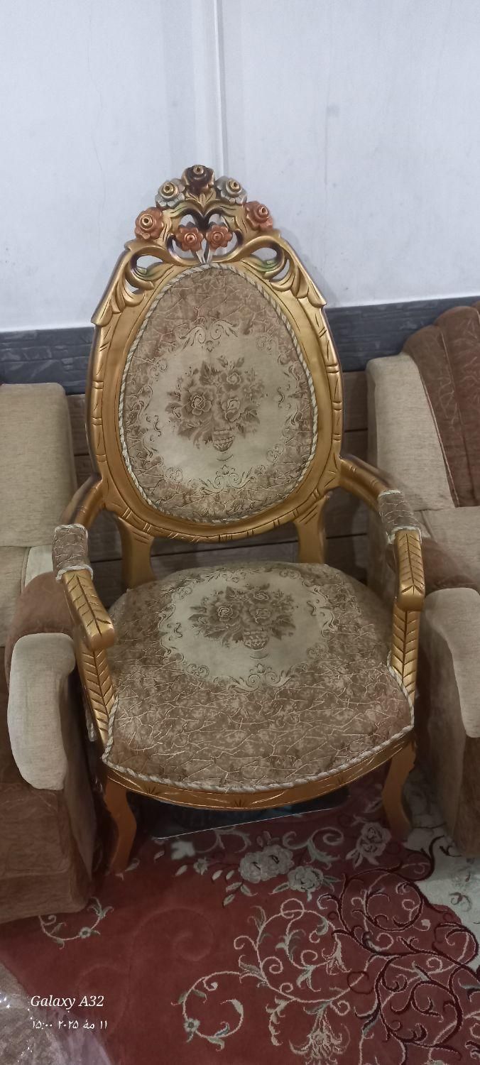 مبل سلطنتی ۷ نفره چوب راش|مبلمان خانگی و میز عسلی|دزفول, |دیوار