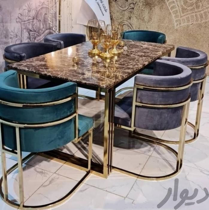 میز غذاخوری هشت نفره پایه فلزی|میز و صندلی غذاخوری|ارومیه, |دیوار