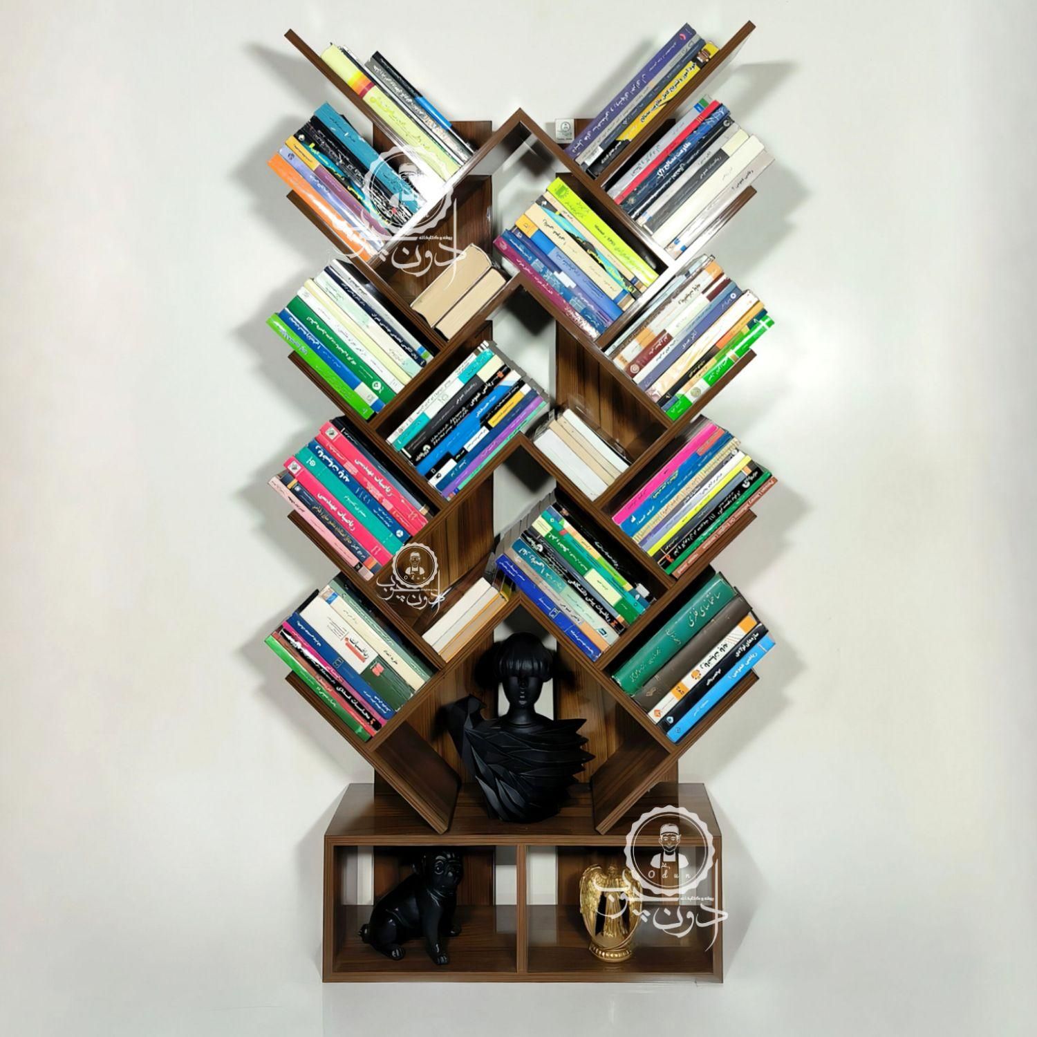کتابخانه مدل درختی ۸ قهوه ای|کتابخانه، شلف، قفسه‌های دیواری|تبریز, |دیوار