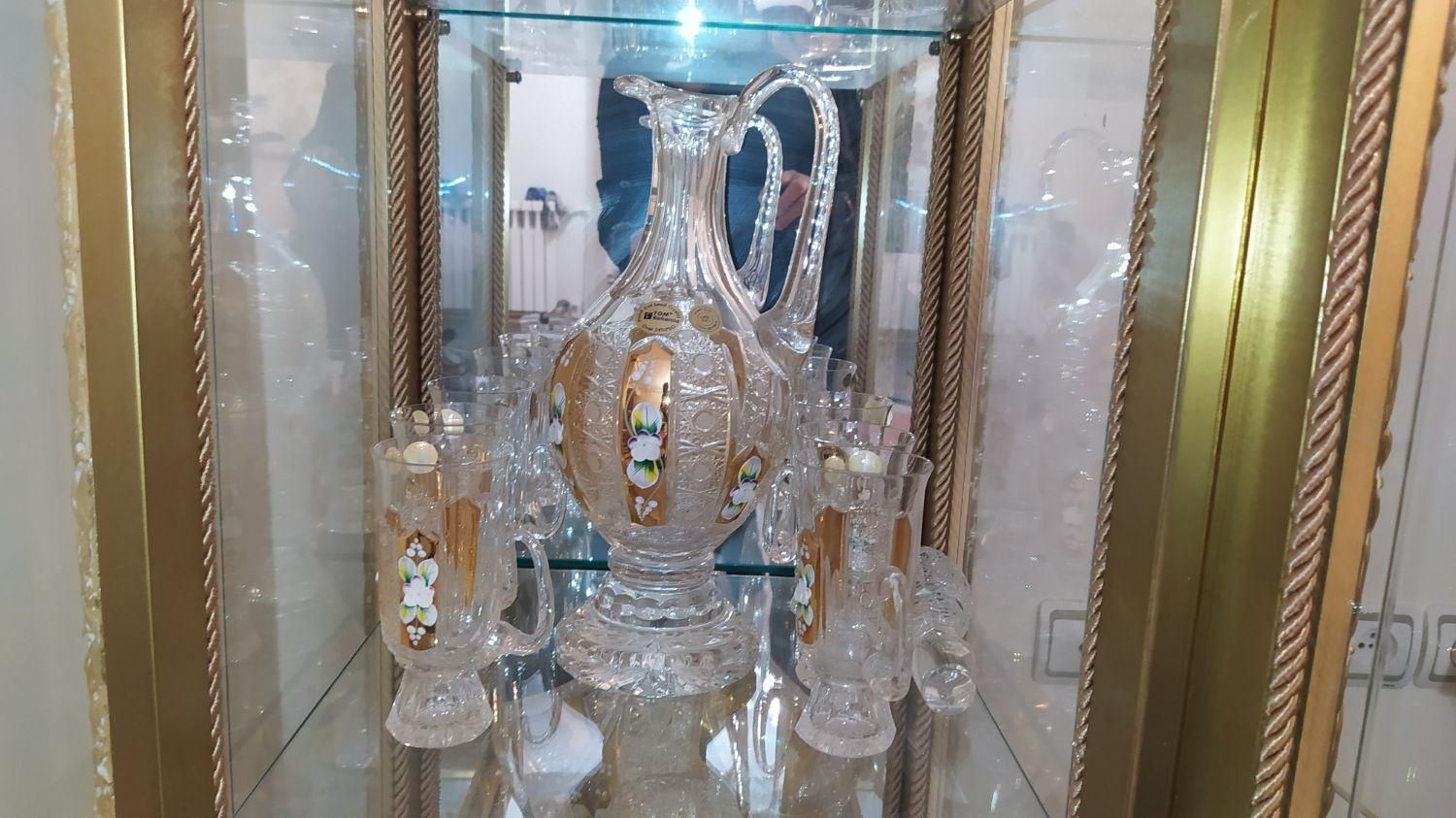 تنگ و گیلاس طلایی بوهمیا اصل|صنایع دستی و سایر لوازم تزئینی|تهران, خواجه نظام الملک|دیوار