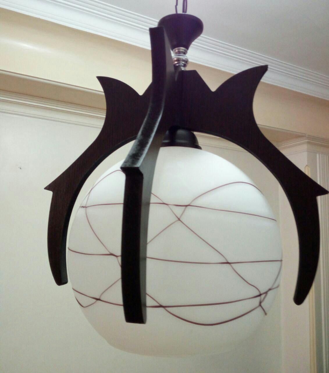 آکبند نو لوستر تک شعله چوبی مدل چنگی|لوستر و چراغ آویز|تهران, فردوسی|دیوار