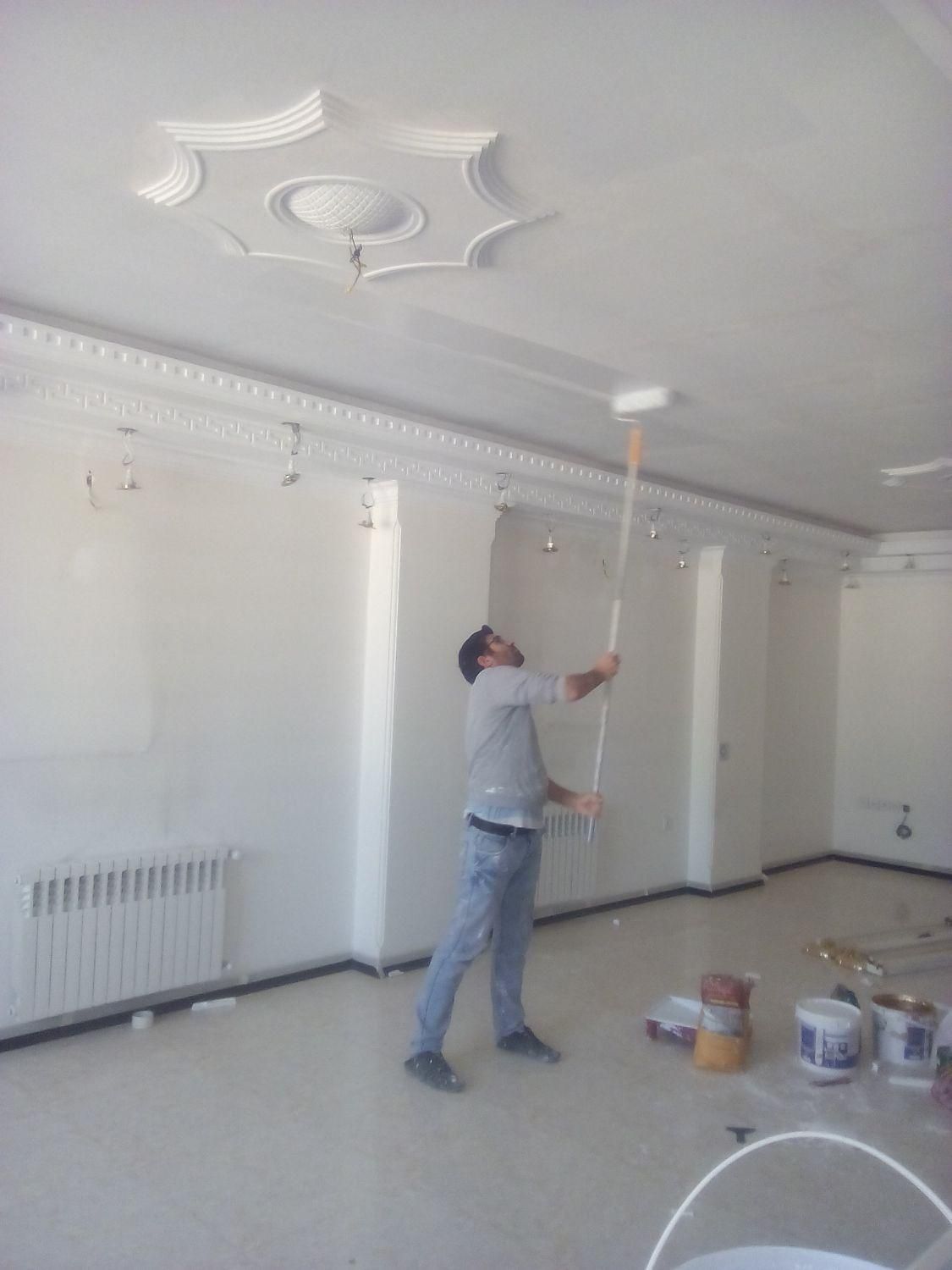 نقاشی ساختمان رنگ رنگکاری ساختمانی نقاش بتونه کناف|خدمات پیشه و مهارت|ری, دولتآباد|دیوار