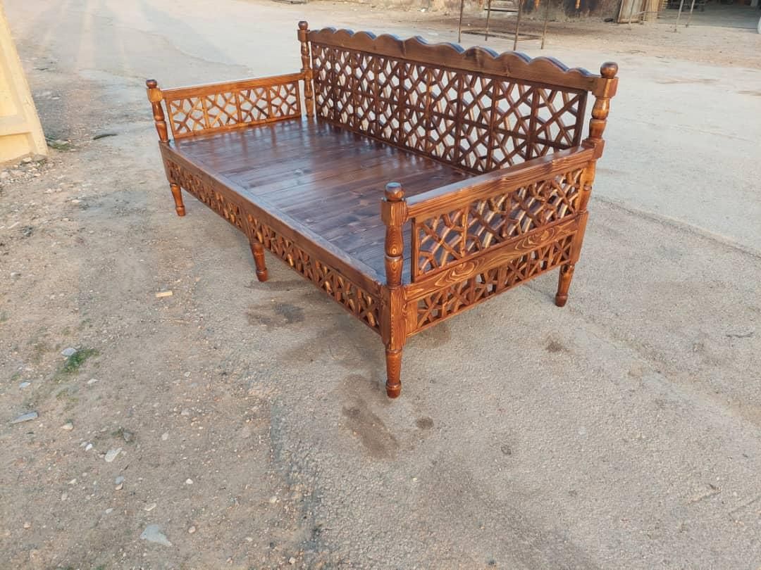 تخت سنتی چوبی تخت حیاط تخت گره چین|تخت و سرویس خواب|شیراز, دوکوهک|دیوار