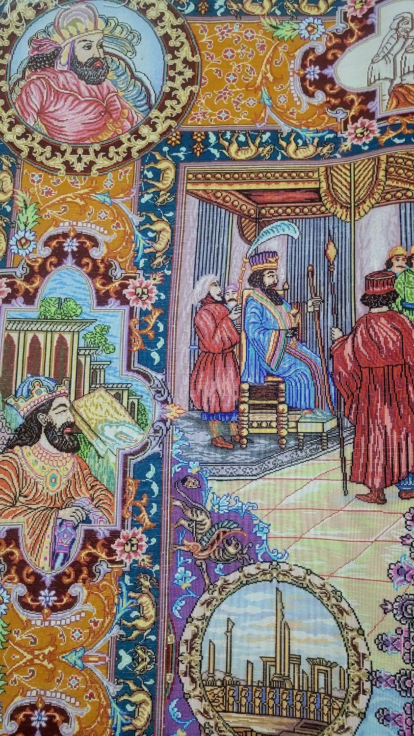 تابلو فرش دستبافت تمام ابریشم ۵ متری سلاطین ۶۵ رج|تابلو فرش|تهران, پونک|دیوار