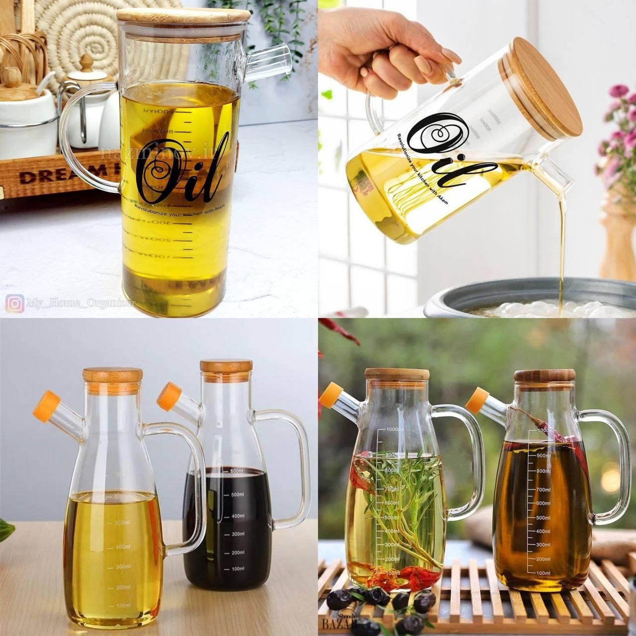 ظرف روغن ریز پیرکس شیشه ای و اکریلیک|ظروف سرو و پذیرایی|مشهد, جلالیه|دیوار
