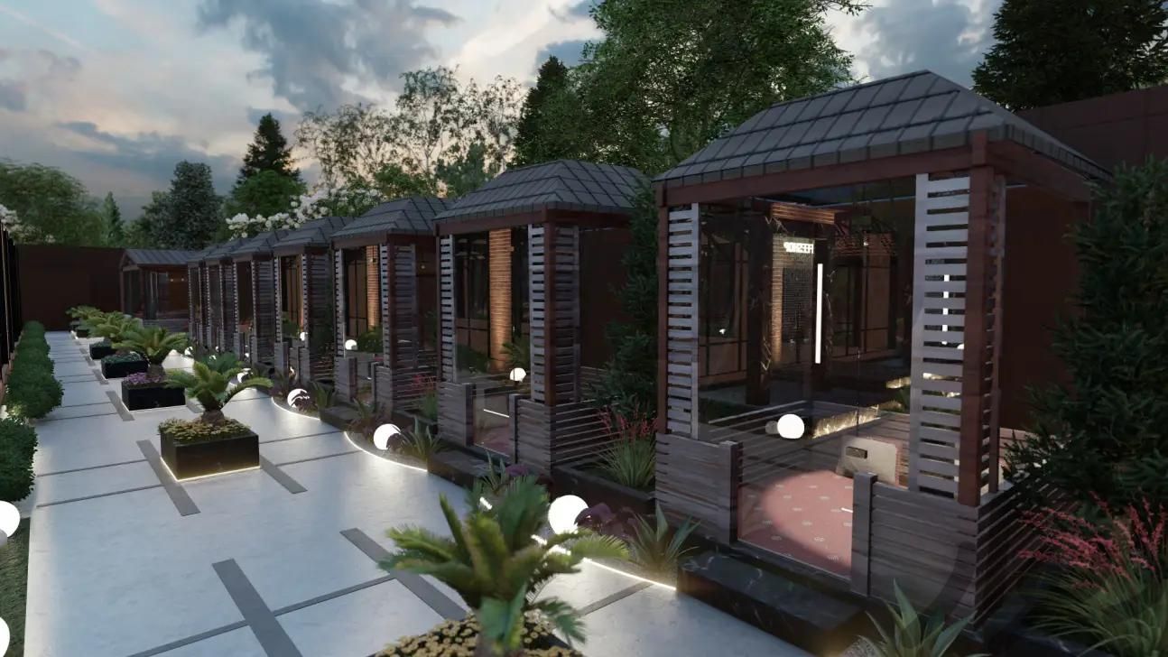 طراحی باغ رستوران و کافه باغ(بوم چین)