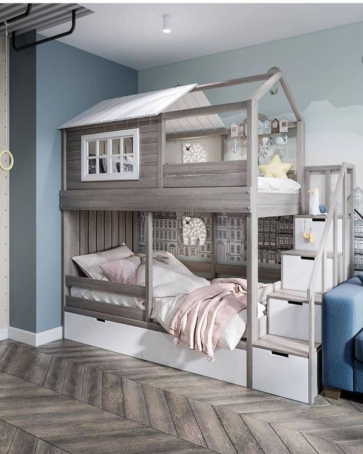 تخت دو طبقه چوبی طوسی|تخت و سرویس خواب|خاوران, |دیوار