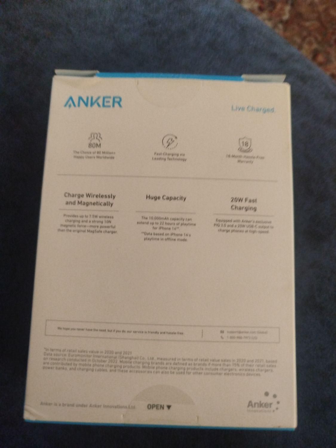 پاوربانک وایرلس anker|لوازم جانبی موبایل و تبلت|تهران, فلاح|دیوار