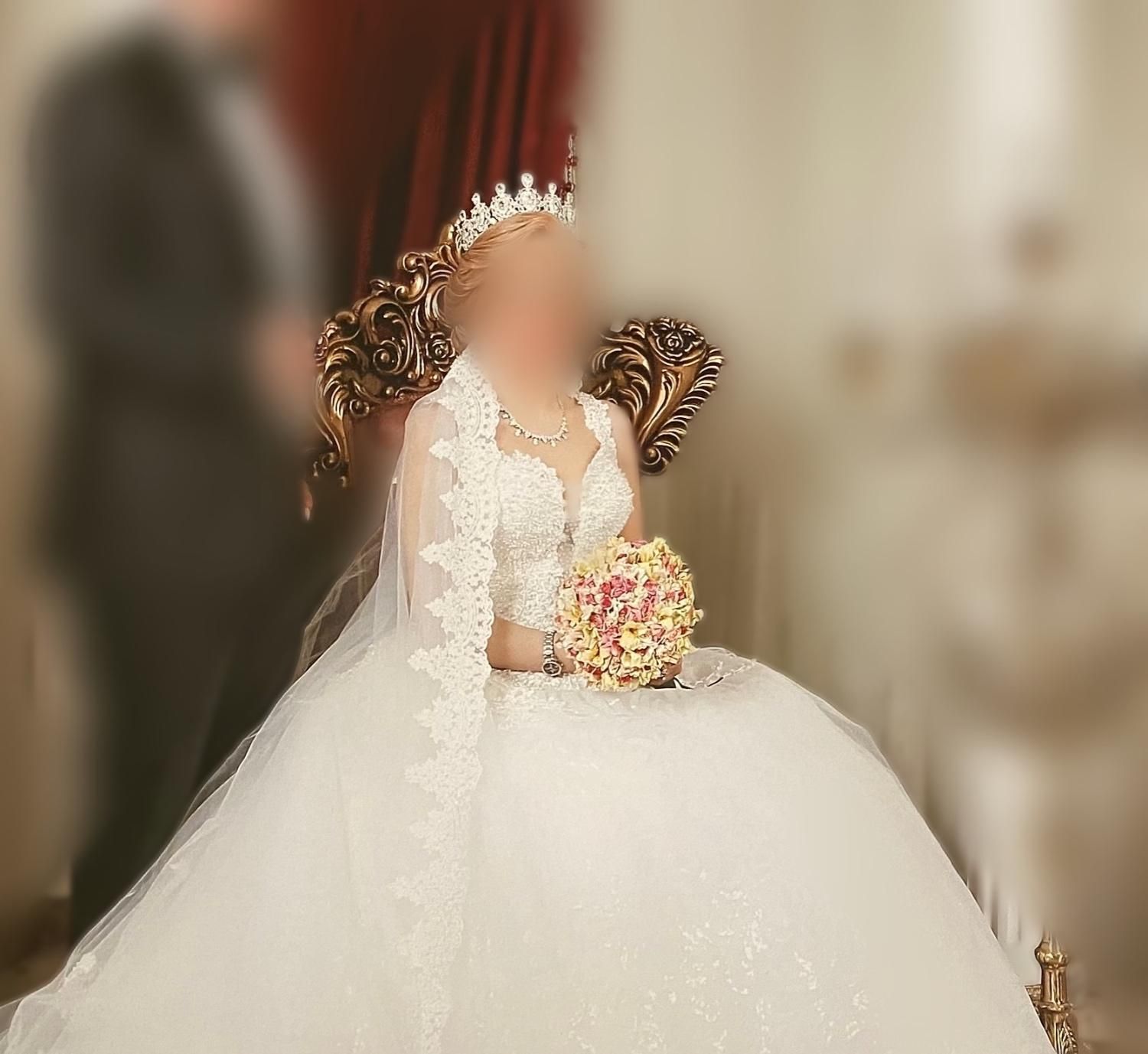 لباس عروس و تور نو سایز 38 -42|لباس|تهران, قاسم‌آباد|دیوار