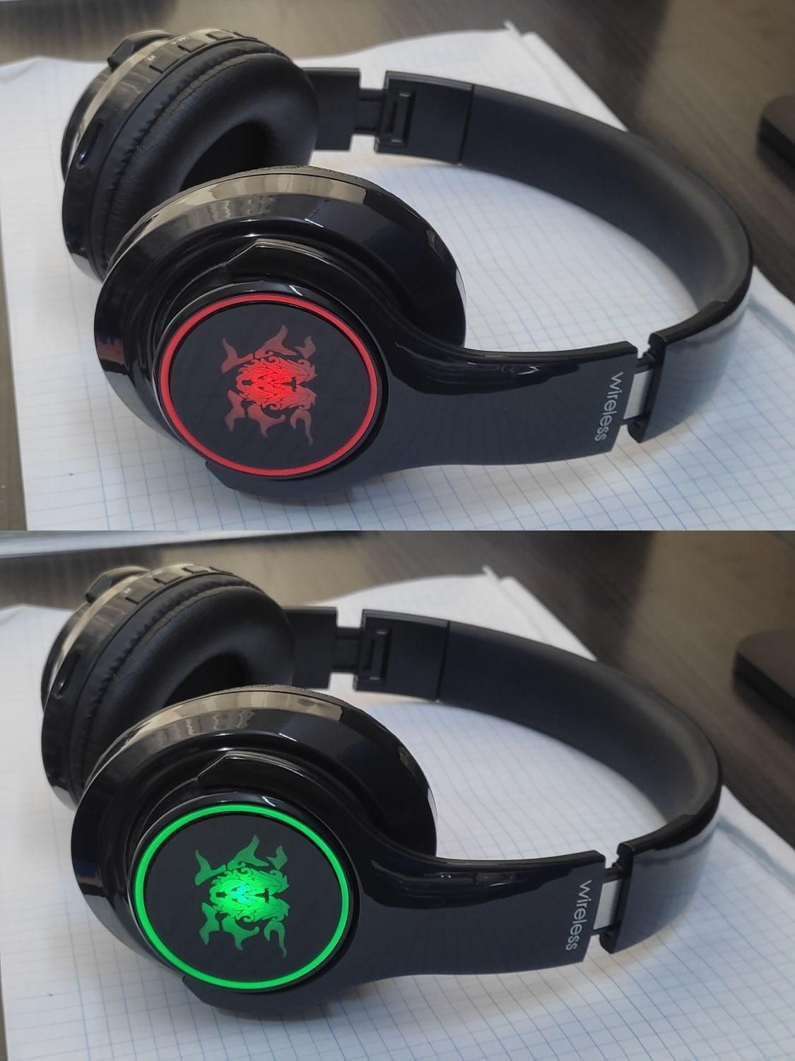 هدفون بیسیم مشکی RGB|قطعات و لوازم جانبی رایانه|نیشابور, هفده شهریور|دیوار