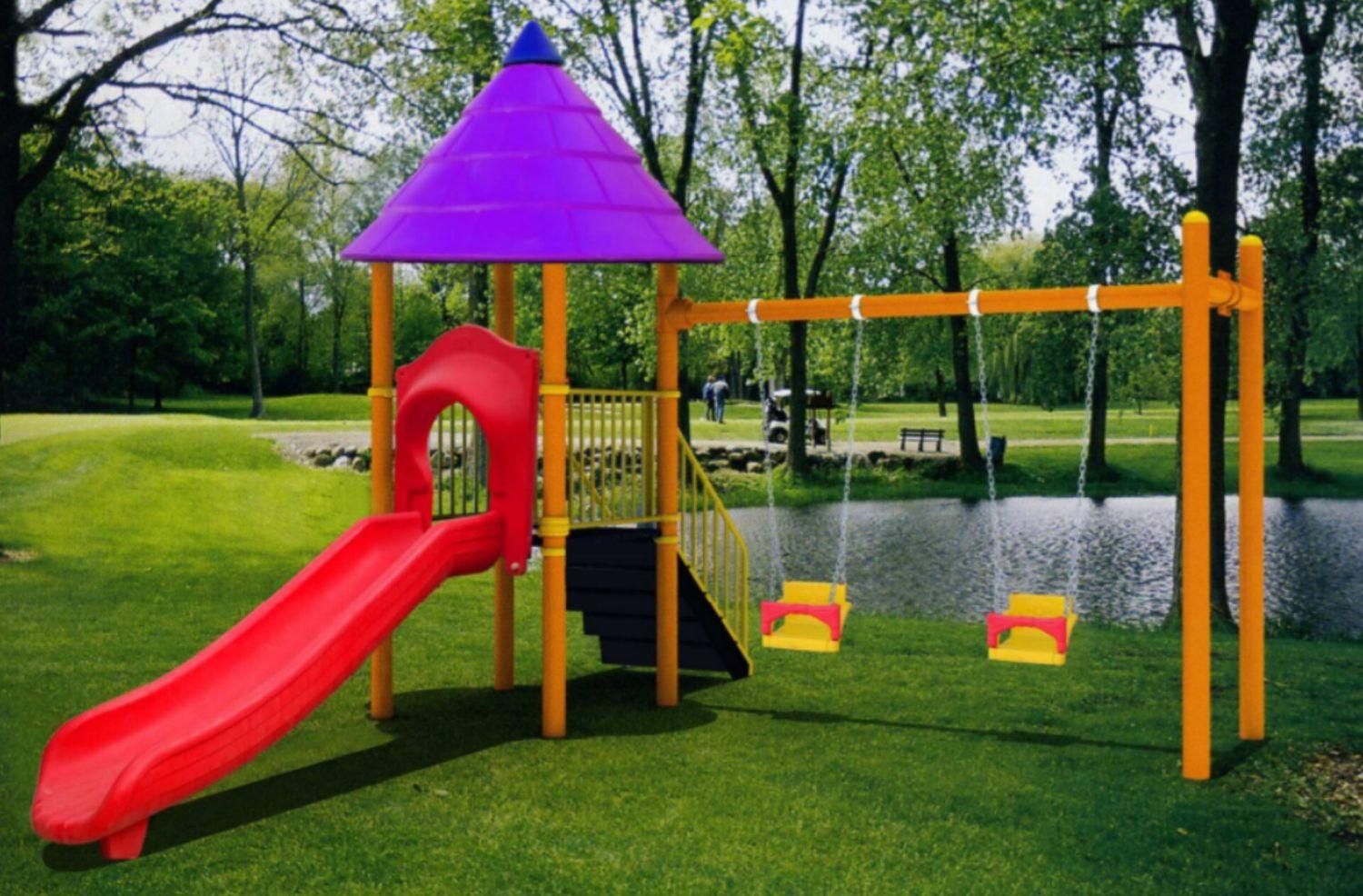 مجموعه بازی تاب و سرسره پارکی ویلایی باغی فضای باز|اسباب‌‌بازی|کرمان, |دیوار