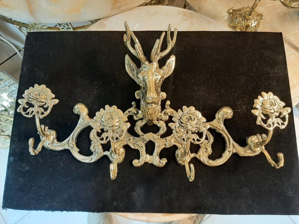 رخت آویز گل رز ۴ شاخ کله گوزن برنز سوگلی|بندرخت و رختآویز|زنجان, |دیوار